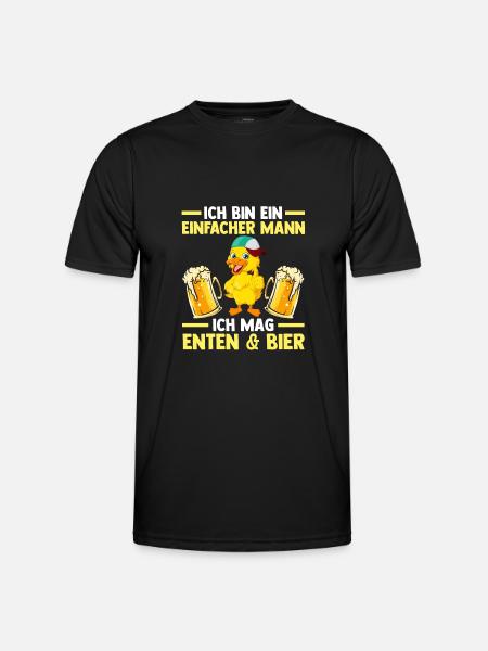 Ente Bier Enten - Männer Funktions-T-Shirt - Schwarz