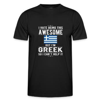 Greek Greece Flag Greek origin - Men's Functional T-Shirt - black - Front - AI Model Male 178 dark (178cm)