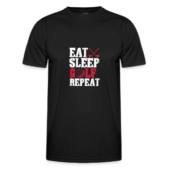 Golf Golfer Golf Club Golf Ball Gift - Men's Functional T-Shirt - black - Front - AI Model Male 178 dark (178cm)