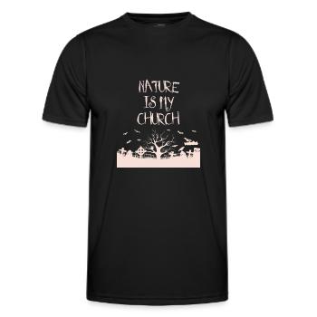 La nature est mon église Satanisme satanique - T-shirt sport Homme - noir - Devant - AI Model Male 178 dark (178cm)