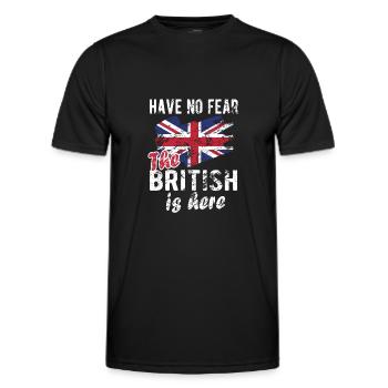 British Great Britain Origine Drapeau britannique - T-shirt sport Homme - noir - Devant - AI Model Male 178 dark (178cm)
