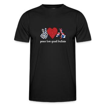 British Great Britain Flag British roots - Men's Functional T-Shirt - black - Front - AI Model Male 178 dark (178cm)