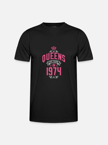 Queens born in 1974 - Men's Functional T-Shirt - black