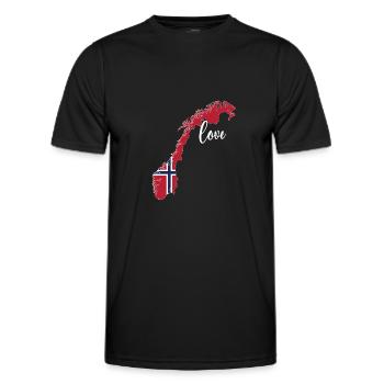 Norwegian Norway Origin Norwegian flag - Men's Functional T-Shirt - black - Front - AI Model Male 178 dark (178cm)