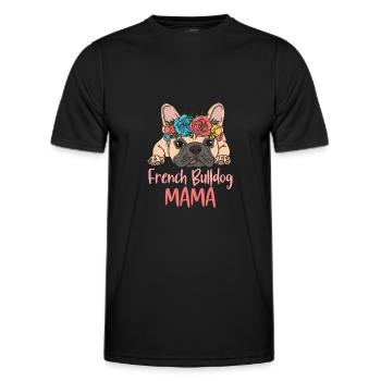 FRENCHIE MAMA - Männer Funktions-T-Shirt - Schwarz - Vorne - AI Model Male 178 dark (178cm)