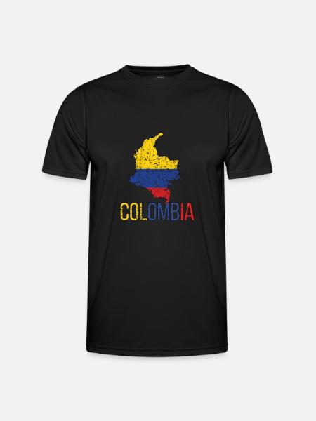 Colombie Colombie Drapeau colombien - T-shirt sport Homme - noir
