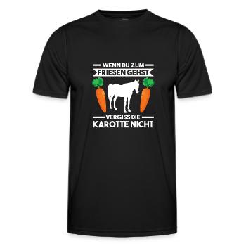 Pferd Friese Pferde Reiten - Männer Funktions-T-Shirt - Schwarz - Vorne - AI Model Male 178 dark (178cm)