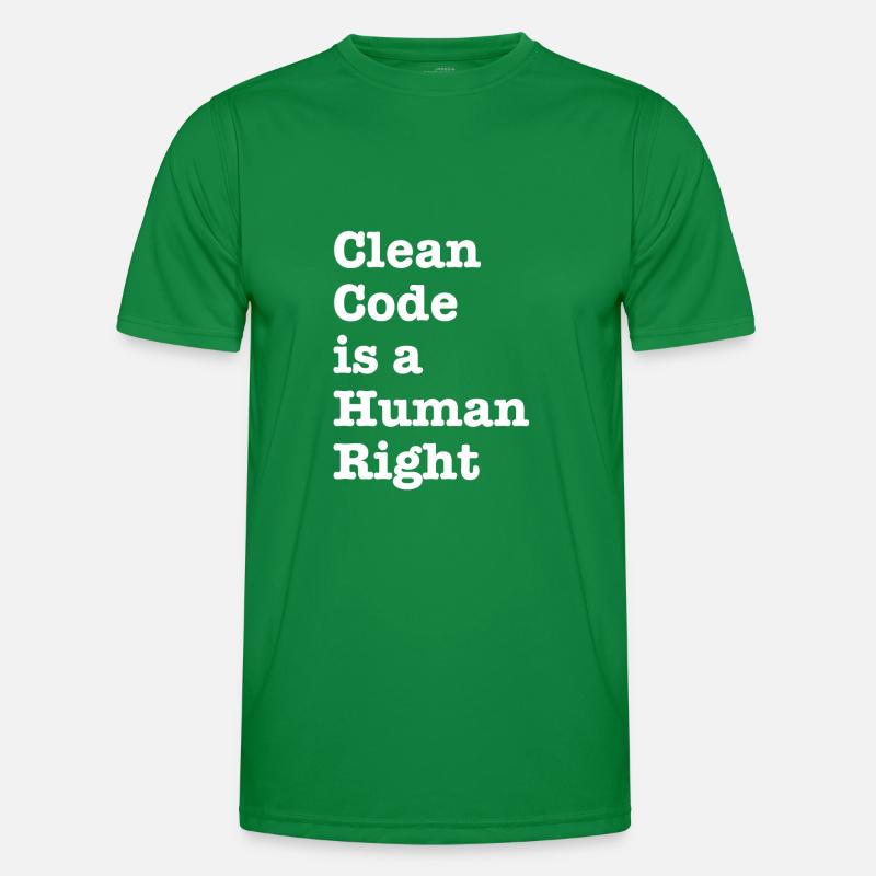 Clean Code is a Human Right - Funny Gift Programer Männer Funktions-T-Shirt