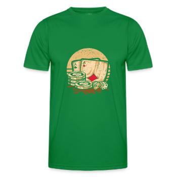 Retro Poker Casino Cartes de Poker & Jetons de Poker - T-shirt sport Homme - vert - Devant - AI Model Male 178 dark (178cm)