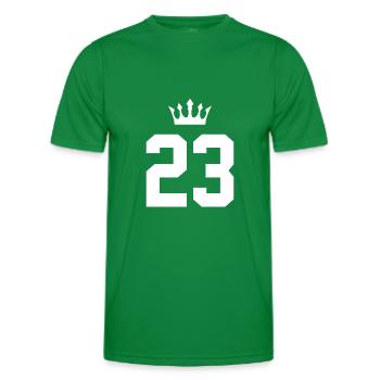 23 Number crown - Men's Functional T-Shirt - kelly green - Front - AI Model Male 178 dark (178cm)