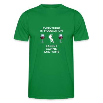 Spéléologie et vin - T-shirt sport Homme - vert - Devant - AI Model Male 178 dark (178cm)