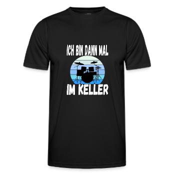 Ich bin dann mal im Keller - Männer Funktions-T-Shirt - Schwarz - Vorne - AI Model Male 178 dark (178cm)