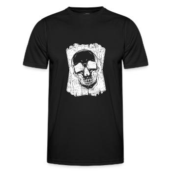 Poker Player Poker Playing Cards Poker Skull - Men's Functional T-Shirt - black - Front - AI Model Male 178 dark (178cm)