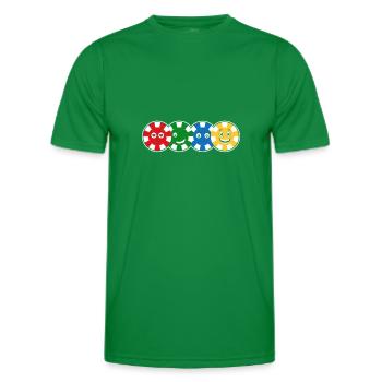 Joueurs de poker Jetons de poker Face Poker - T-shirt sport Homme - vert - Devant - AI Model Male 178 dark (178cm)