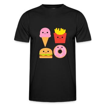 Nourriture amusante Nourriture mignonne - T-shirt sport Homme - noir - Devant - AI Model Male 178 dark (178cm)