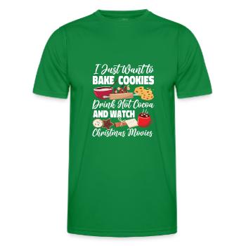 Cuire au four des biscuits de Noël I - T-shirt sport Homme - vert - Devant - AI Model Male 178 dark (178cm)