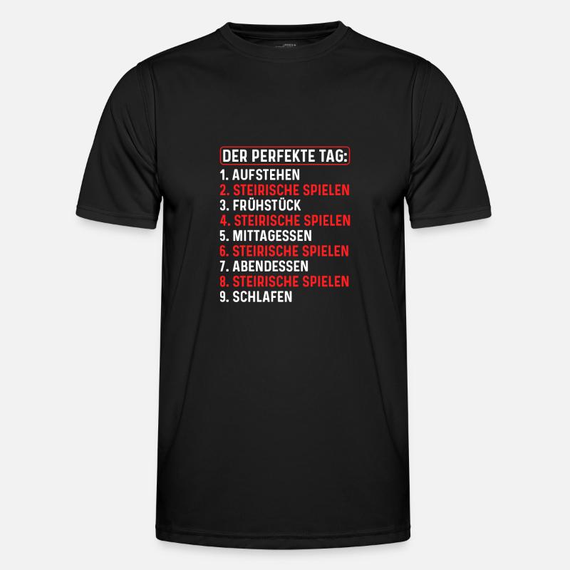 Der Perfekte Tag, Steirische Harmonika Quetschn - Männer Funktions-T-Shirt - Schwarz