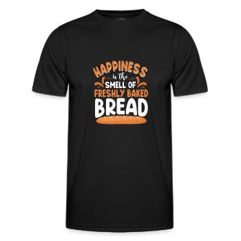 Bake Baking Bread Happiness Is The - Men's Functional T-Shirt - black - Front - AI Model Male 178 dark (178cm)