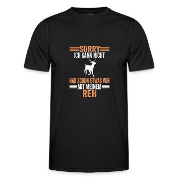 Rehliebhaber Rehe Reh - Männer Funktions-T-Shirt - Schwarz - Vorne - AI Model Male 178 dark (178cm)