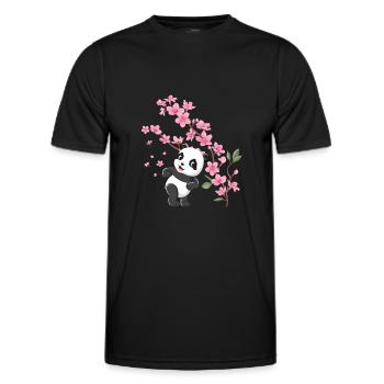 Panda Cherry Blossom Cherry Blossom Japanese Pandas - Men's Functional T-Shirt - black - Front - AI Model Male 178 dark (178cm)