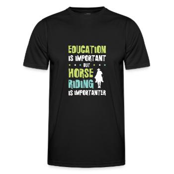 Éducation des chevaux - T-shirt sport Homme - noir - Devant - AI Model Male 178 dark (178cm)