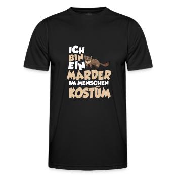 Marder Menschen Kostüm - Männer Funktions-T-Shirt - Schwarz - Vorne - AI Model Male 178 dark (178cm)