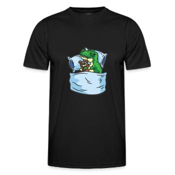 Schlafendes T-Rex Stofftier Sleepshirt - Männer Funktions-T-Shirt - Schwarz - Vorne - AI Model Male 178 dark (178cm)