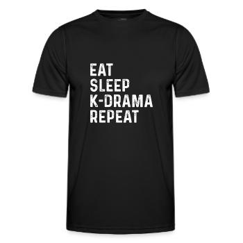 K-Drama Kdrama Korean Drama Korea Hallyu K-Drama - Men's Functional T-Shirt - black - Front - AI Model Male 178 dark (178cm)