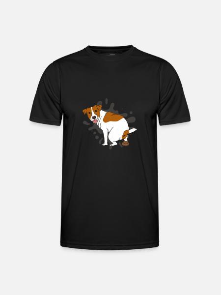JACK RUSSELL TERRIER poops poop pile - Men's Functional T-Shirt - black