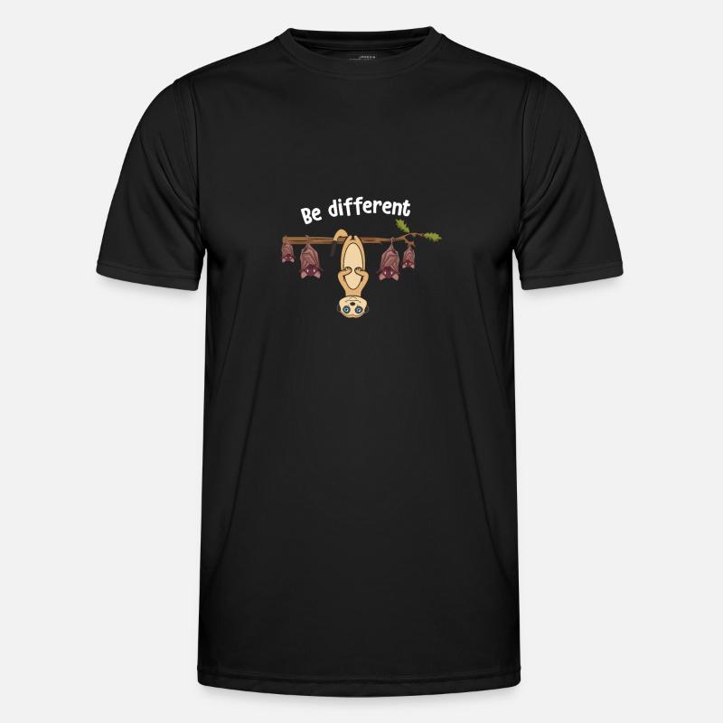 Be Different Erdmännchen Fledermaus - Männer Funktions-T-Shirt - Schwarz
