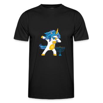 Licorne arc-en-ciel Yev Menorah Happy Hanukkah - T-shirt sport Homme - noir - Devant - AI Model Male 178 dark (178cm)