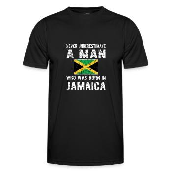 Stolzer Jamaikaner Jamaika Jamaikanische Flagge - Männer Funktions-T-Shirt - Schwarz - Vorne - AI Model Male 178 dark (178cm)