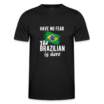 Brazilian Brazil Brazilian Flag - Men's Functional T-Shirt - black - Front - AI Model Male 178 dark (178cm)
