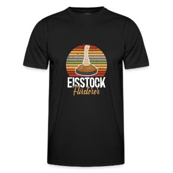 Retro Eisstockschießen Eisstock Flüsterer Stocksch - Männer Funktions-T-Shirt - Schwarz - Vorne - AI Model Male 178 dark (178cm)