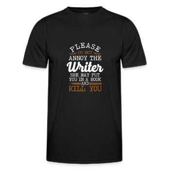 Writing Novel Writer & Published - Männer Funktions-T-Shirt - Schwarz - Vorne - AI Model Male 178 dark (178cm)