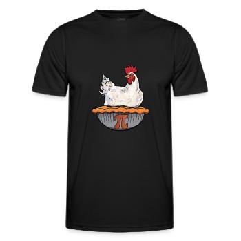 Funny Chicken Pie Math Geek Math Nerd Pi Day - Männer Funktions-T-Shirt - Schwarz - Vorne - AI Model Male 178 dark (178cm)
