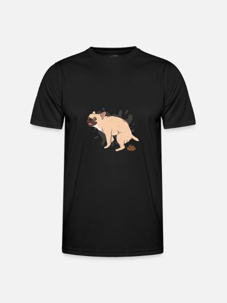 FRENCHIE poops piles of poop - Men's Functional T-Shirt - black