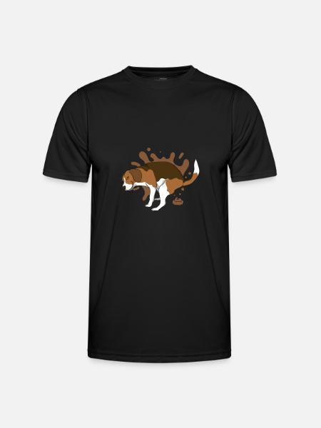 BEAGLE poops piles of poop - Men's Functional T-Shirt - black