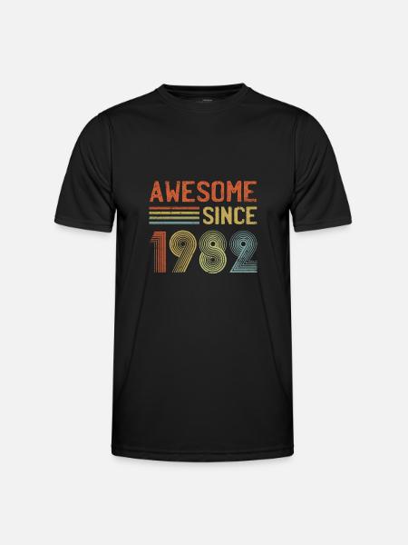 Awesome Since 1982 Born in 1982 40th Birthday Retr - Men's Functional T-Shirt - black