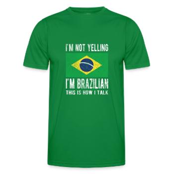 Brazilian Brazil Brazilian Flag - Men's Functional T-Shirt - kelly green - Front - AI Model Male 178 dark (178cm)