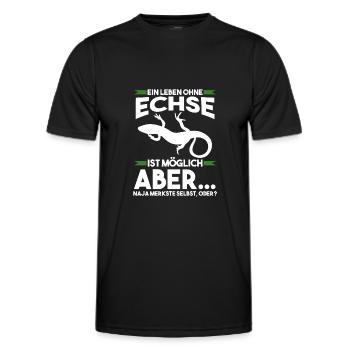 Terrarium Echse Echsen - Männer Funktions-T-Shirt - Schwarz - Vorne - AI Model Male 178 dark (178cm)