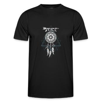 Traumfänger Dreamcatcher Traum Träumen - Männer Funktions-T-Shirt - Schwarz - Vorne - AI Model Male 178 dark (178cm)
