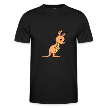 Kangaroo Comic - Männer Funktions-T-Shirt - Schwarz - Vorne - AI Model Male 178 dark (178cm)