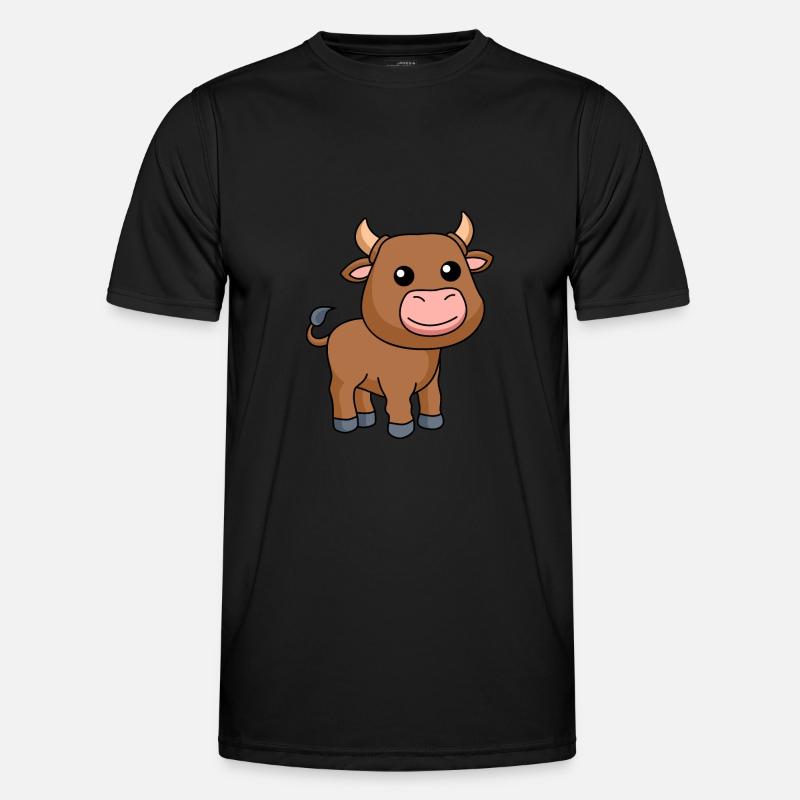 Stier Comic Tier Männer Funktions-T-Shirt