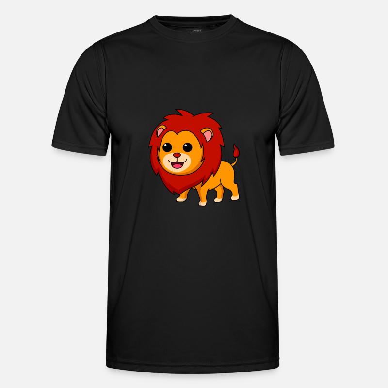 Löwe Comic Tier - Männer Funktions-T-Shirt - Schwarz