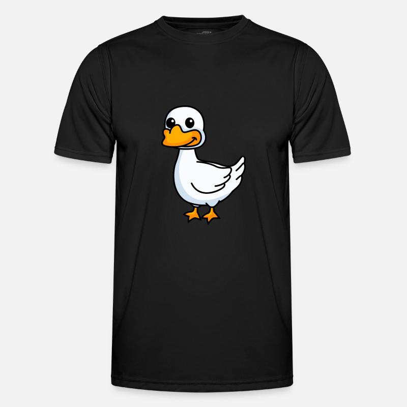 Gans Comic Tier - Männer Funktions-T-Shirt - Schwarz