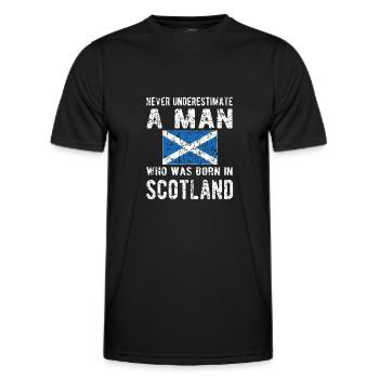 Fier Écossais Ecosse Drapeau écossais - T-shirt sport Homme - noir - Devant - AI Model Male 178 dark (178cm)