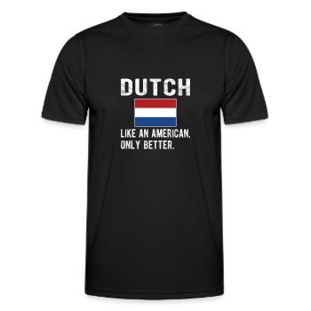 Dutch Netherlands Dutch origin - Men's Functional T-Shirt - black - Front - AI Model Male 178 dark (178cm)