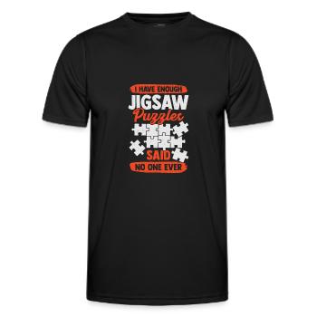 Funny Puzzle Puzzle Puzzler Gift - Men's Functional T-Shirt - black - Front - AI Model Male 178 dark (178cm)
