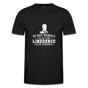 Linedance Linedancer Tänzer Geschenk - Männer Funktions-T-Shirt - Schwarz - Vorne - AI Model Male 178 dark (178cm)